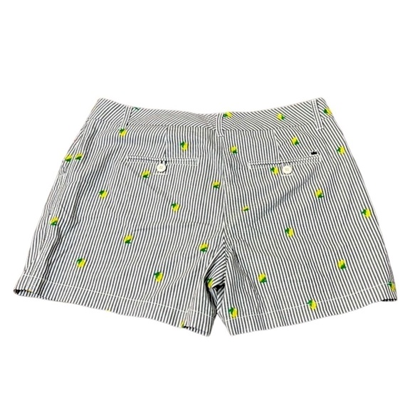 NWT lemon shorts Crown & Ivy lemon embroidered striped print 5” inseam size 12 - Picture 3 of 9